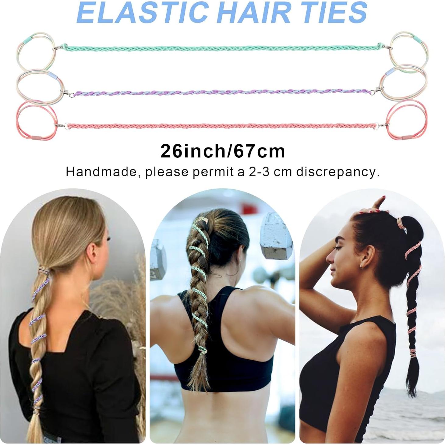 Tiras de Cabello Espiral FVOLREM 66 cm Multicolor - 3 Pcs