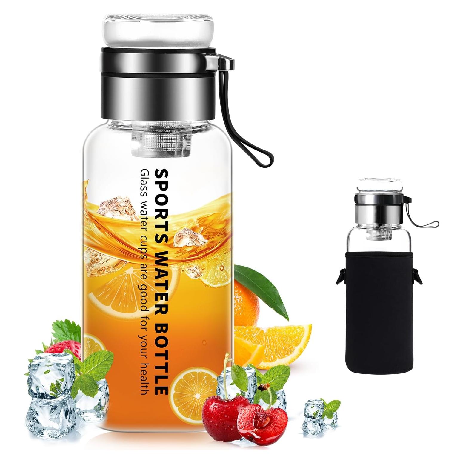 Botella de Agua de Vidrio Borosilicato Mymanjerfu 946ml con Infusor