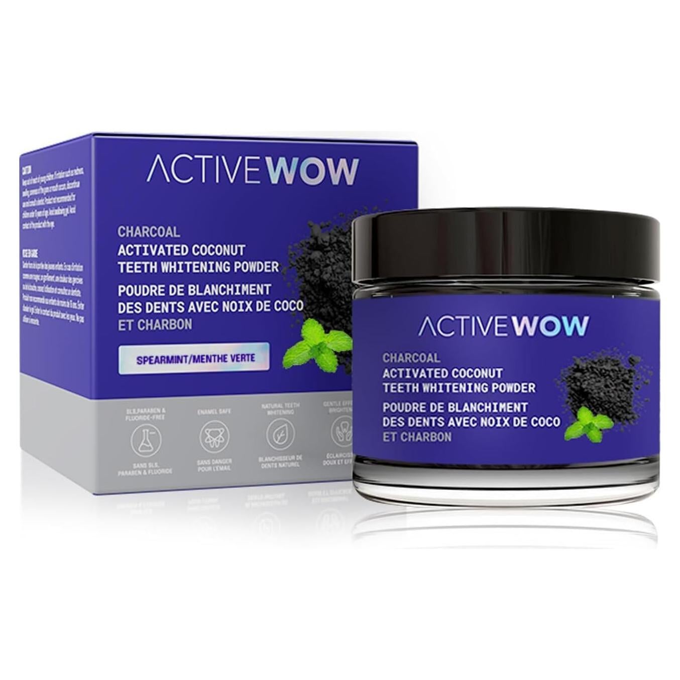 Polvo de Carbón Activado de Coco Active Wow 20g - Menta