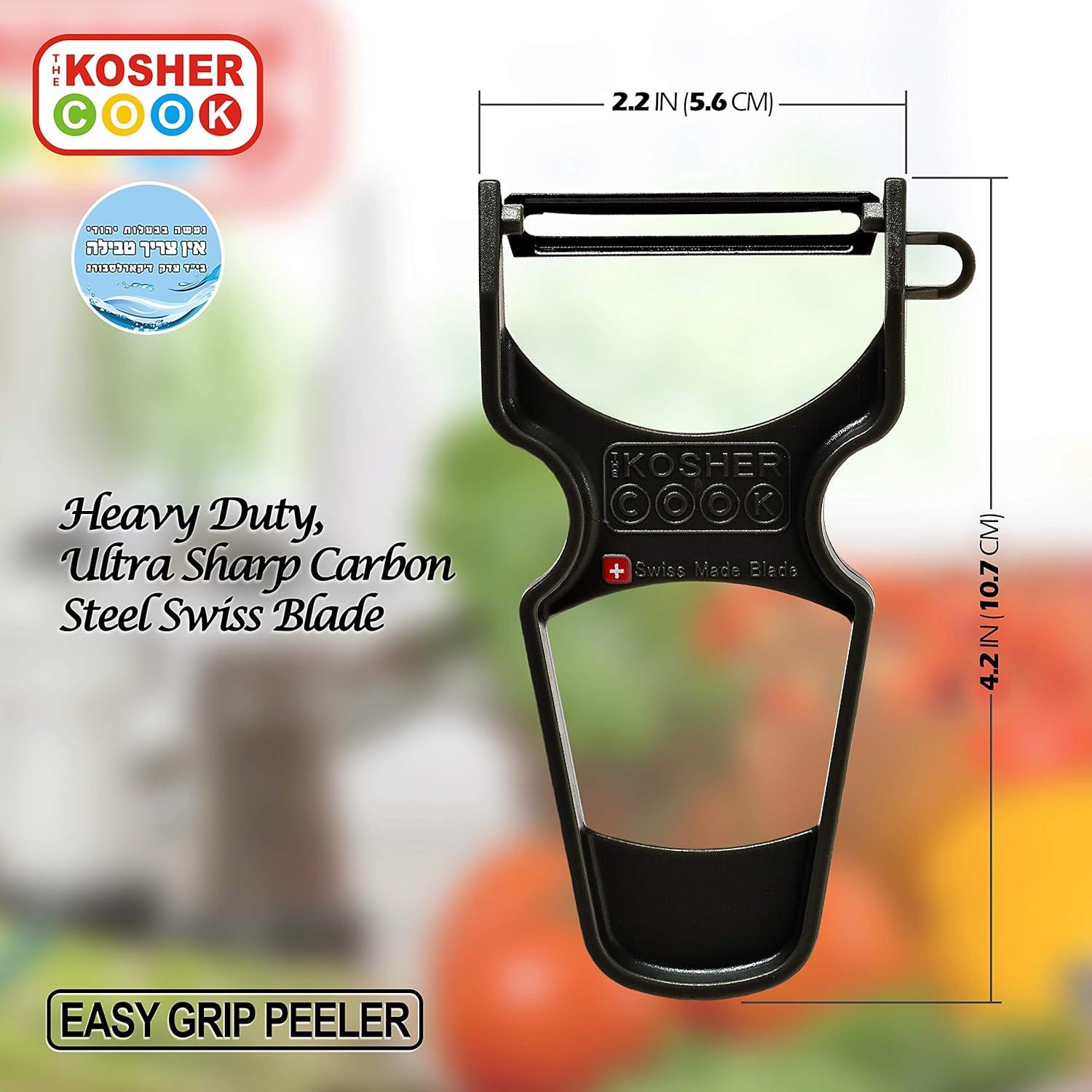 Pelador de Verduras Y The Kosher Cook - Acero Inoxidable Negro