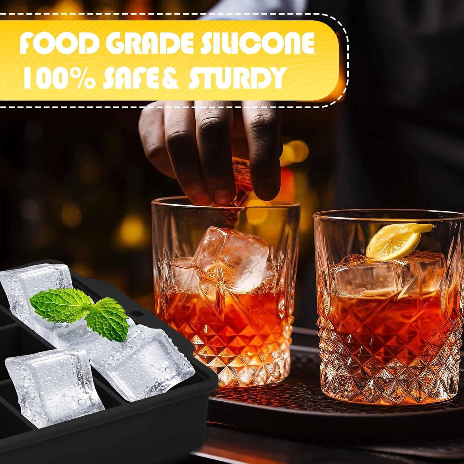 Bandeja de Hielo Silicona LHJJJL 15 Cubos con Tapa Negra