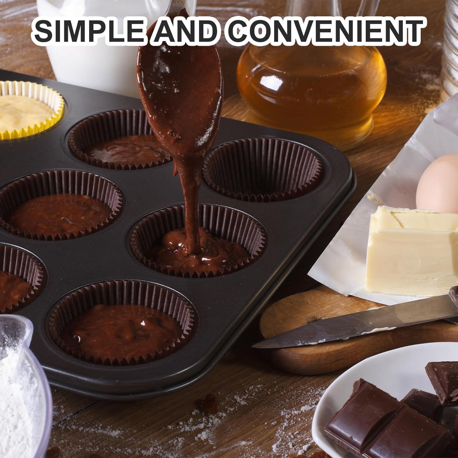 Forros de Cupcake uxcell 100 Pcs Papel a Prueba de Grasa Azul