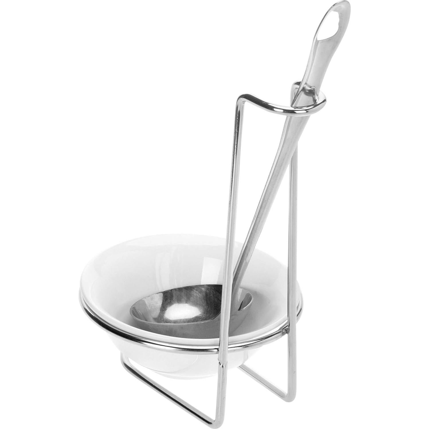 Soporte para Cuchara MyGift Cerámica Blanca Acero Inoxidable