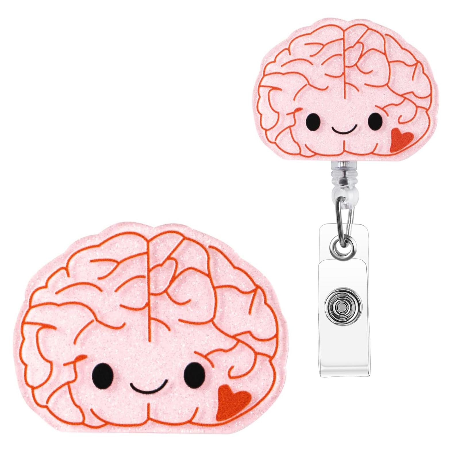 Funda de Insignia ITOKEY Cerebro Rosa Retráctil para Médicos