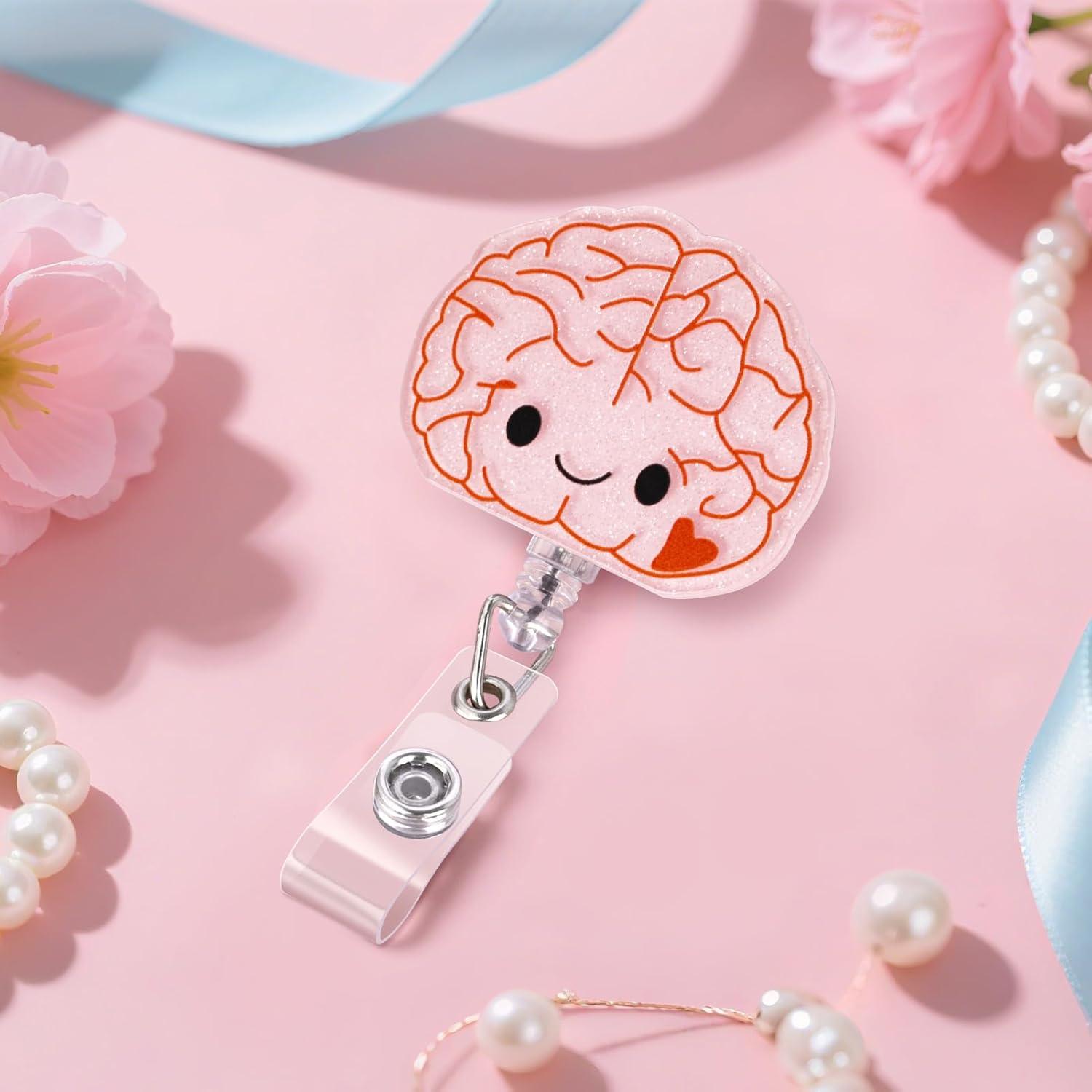 Funda de Insignia ITOKEY Cerebro Rosa Retráctil para Médicos