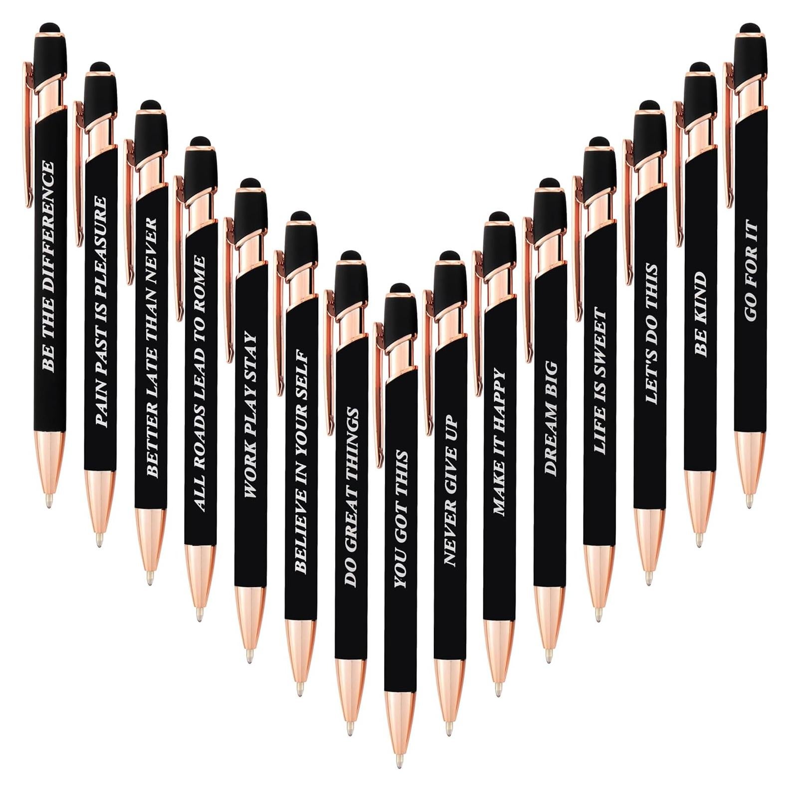 Bolígrafos Retráctiles Aozora 15 Piezas Tinta Negra 1.0 mm