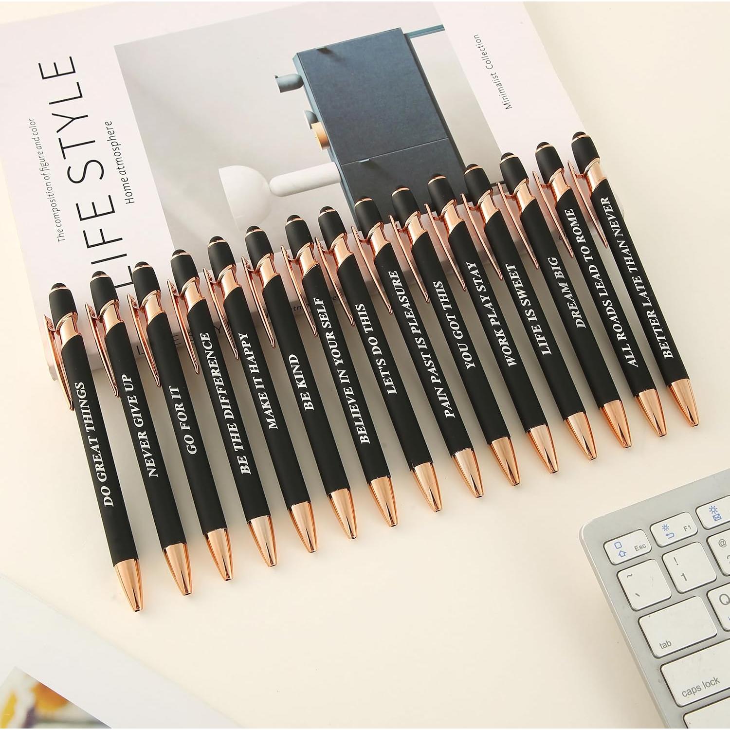 Bolígrafos Retráctiles Aozora 15 Piezas Tinta Negra 1.0 mm