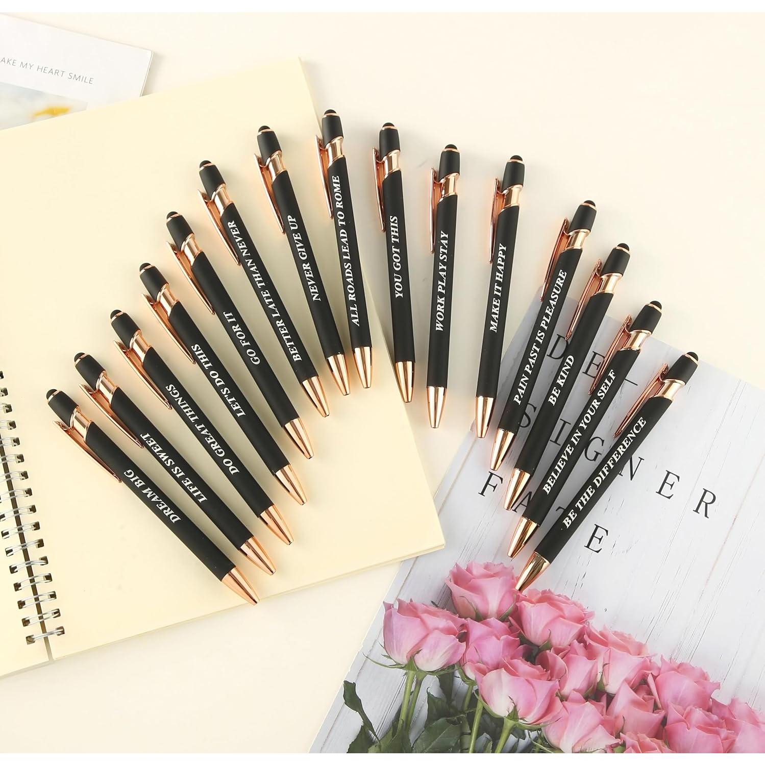 Bolígrafos Retráctiles Aozora 15 Piezas Tinta Negra 1.0 mm