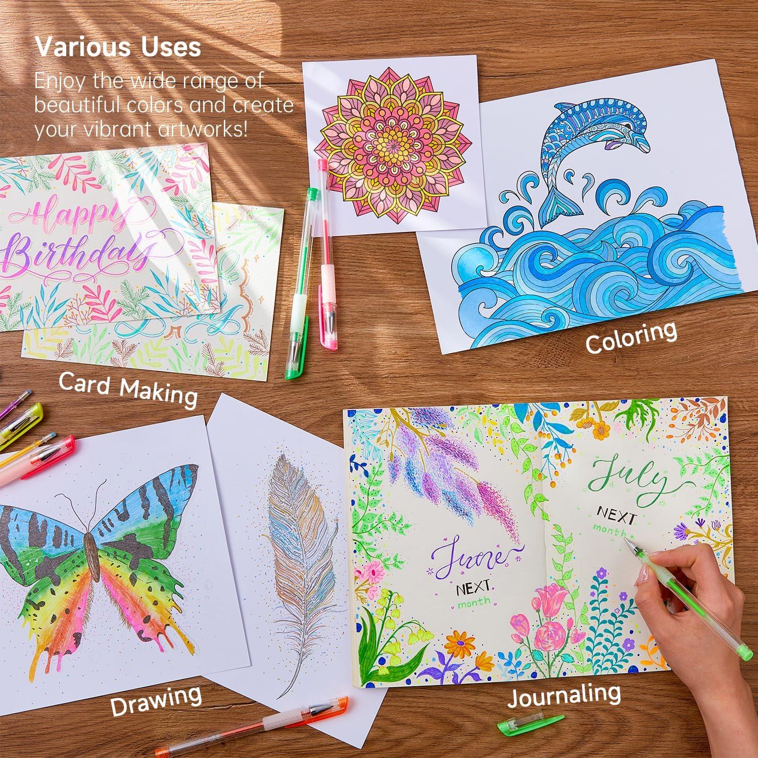 Set de 50 Bolígrafos de Gel Lineon Multicolor con 25 Recargas