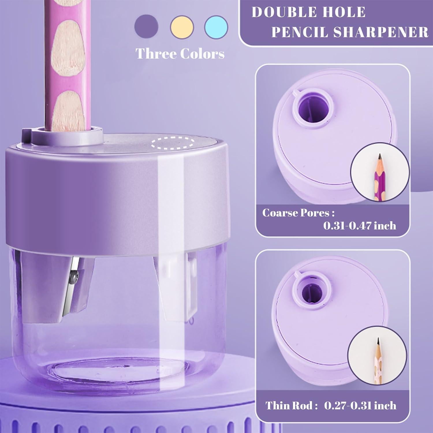Paquete de 3 Sacapuntas Manuales Aitxpaotn Doble Agujero