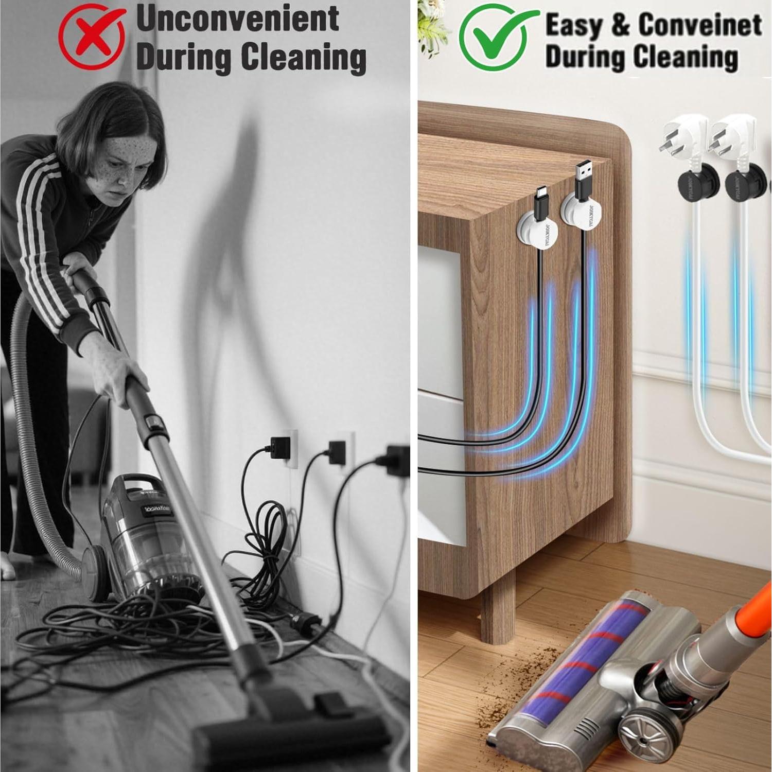 6 Organizadores de Cables JOIKYCAI con Clips Adhesivos Rotativos