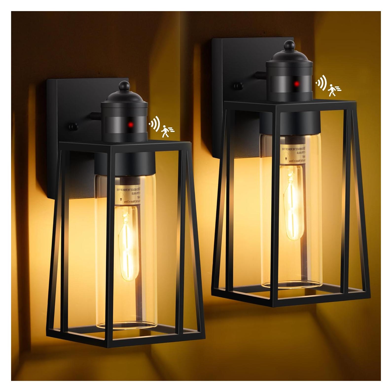 Luz de Pared Exterior DAKAFUL 2 Paquetes con Sensor Movimiento