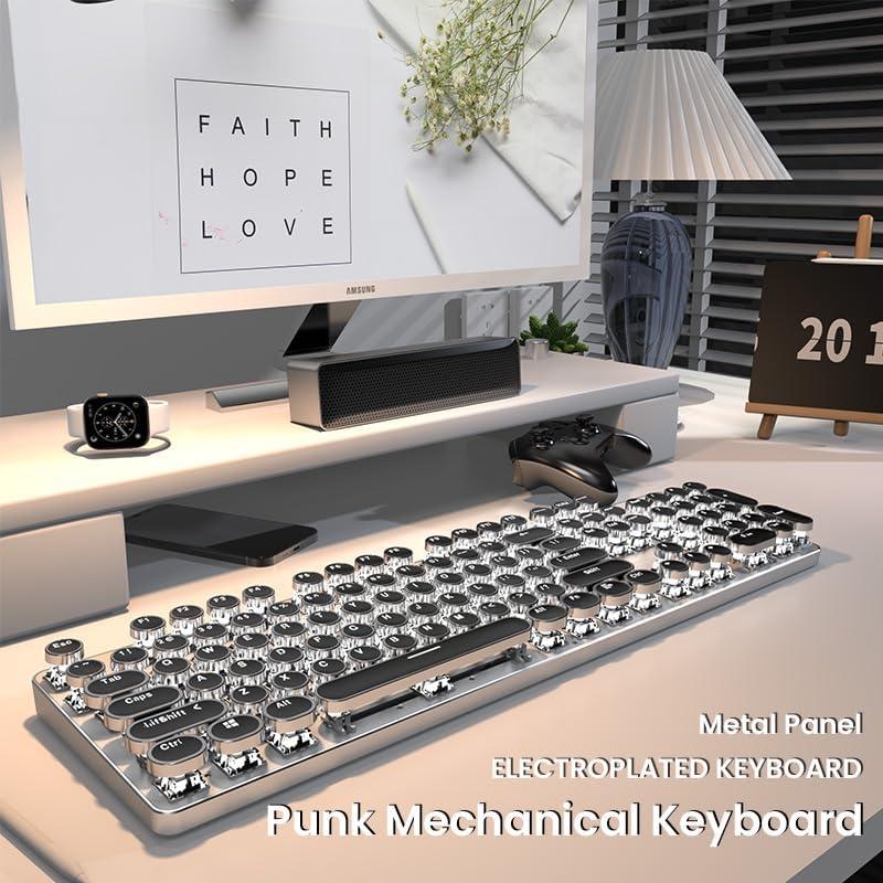 Teclado Mecánico Inalámbrico EWEADN TK950 Retro 104 Teclas