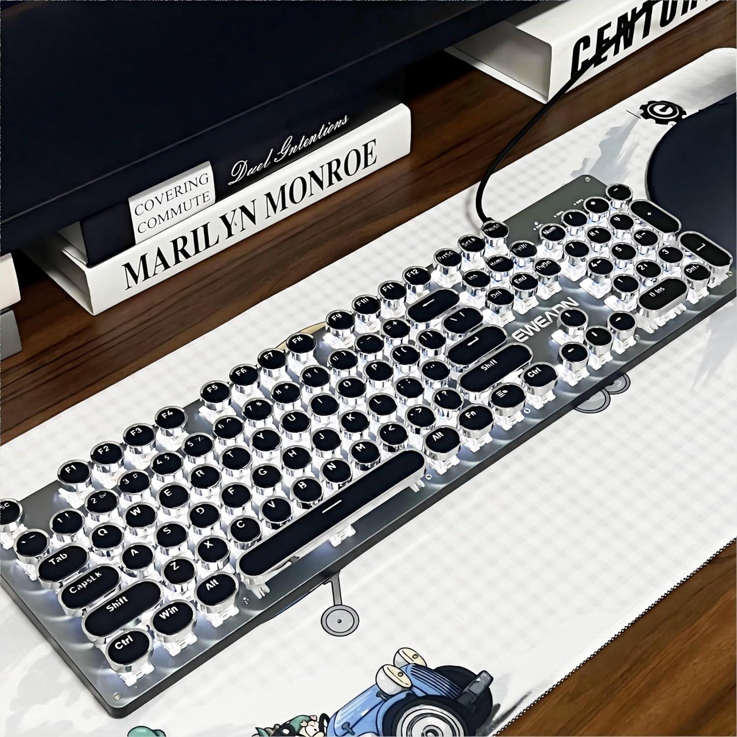 Teclado Mecánico Inalámbrico EWEADN TK950 Retro 104 Teclas