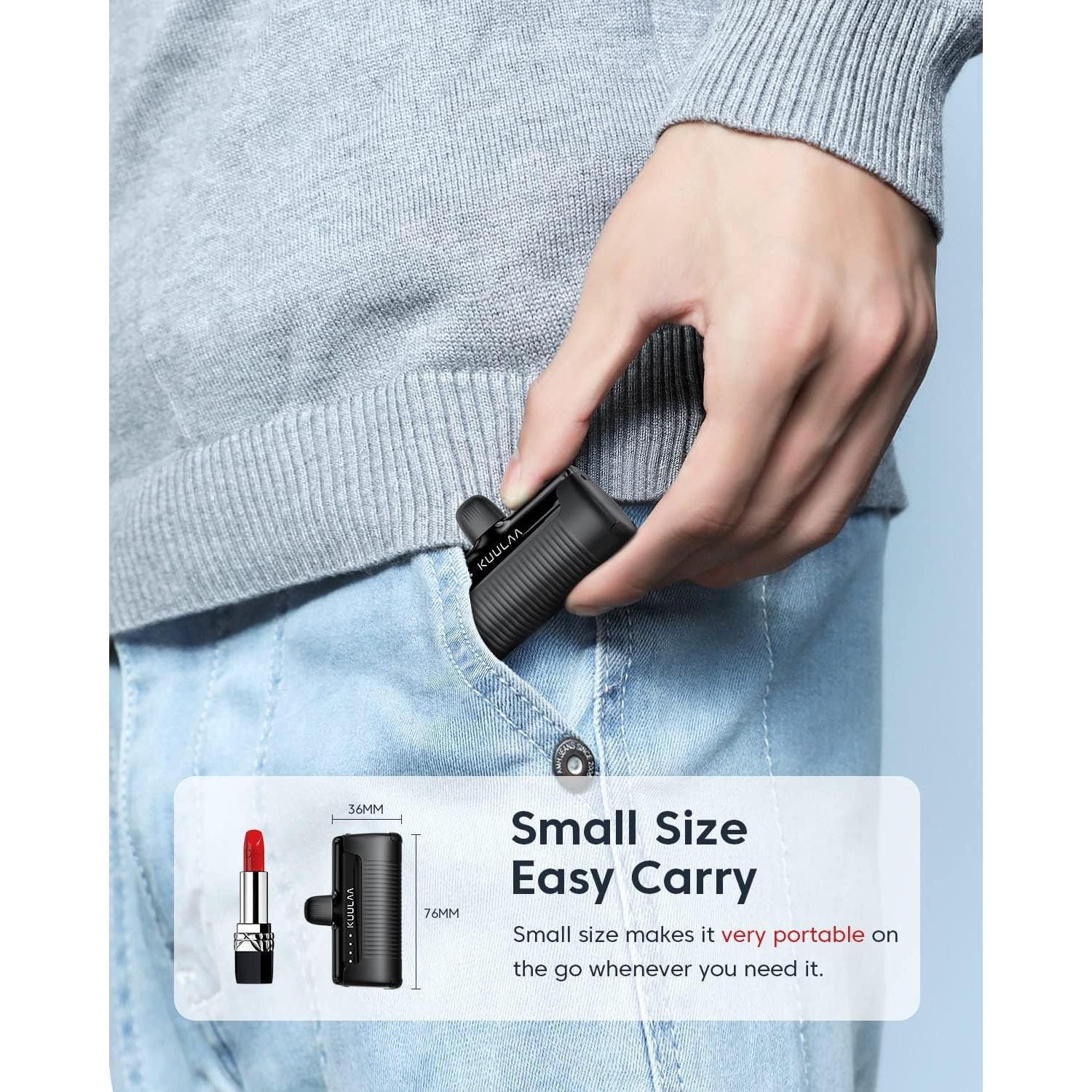 Cargador Portátil Kuulaa Power Bank 4500mAh USB-C Negro