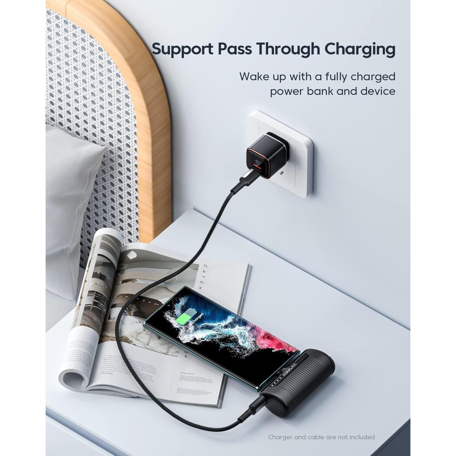 Cargador Portátil Kuulaa Power Bank 4500mAh USB-C Negro