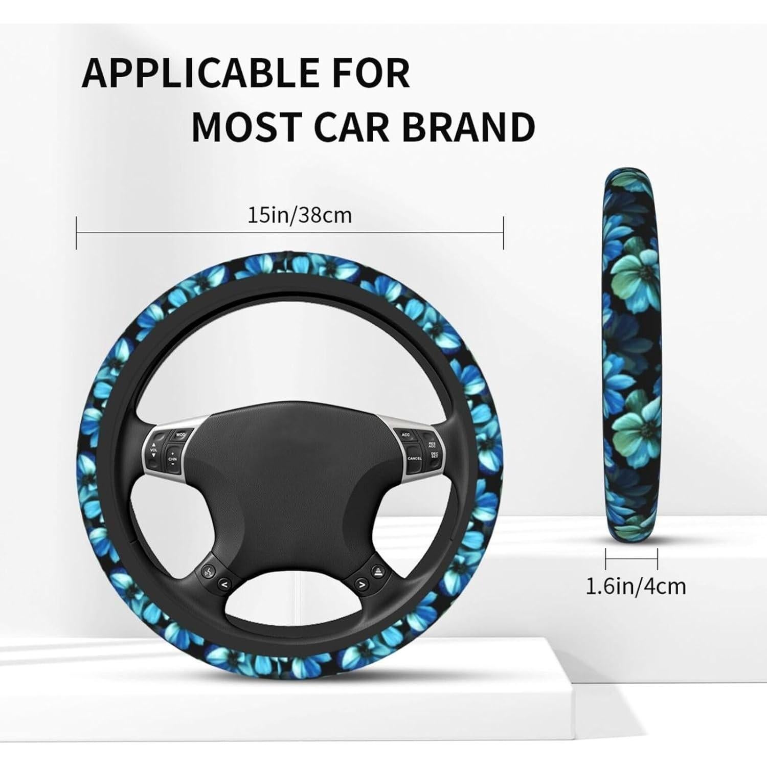 Funda de Volante Neopreno TSIQRT Azul 37-38 cm Antideslizante