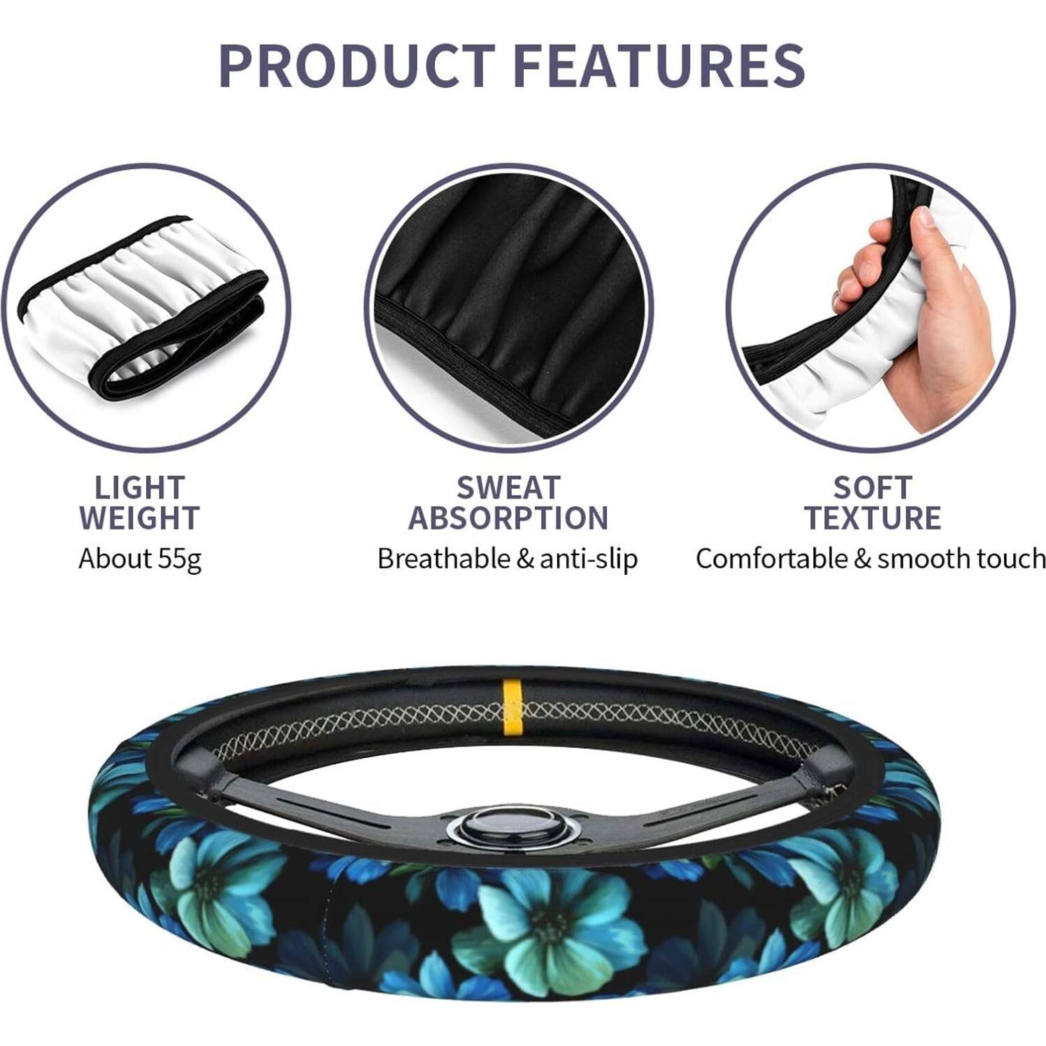 Funda de Volante Neopreno TSIQRT Azul 37-38 cm Antideslizante