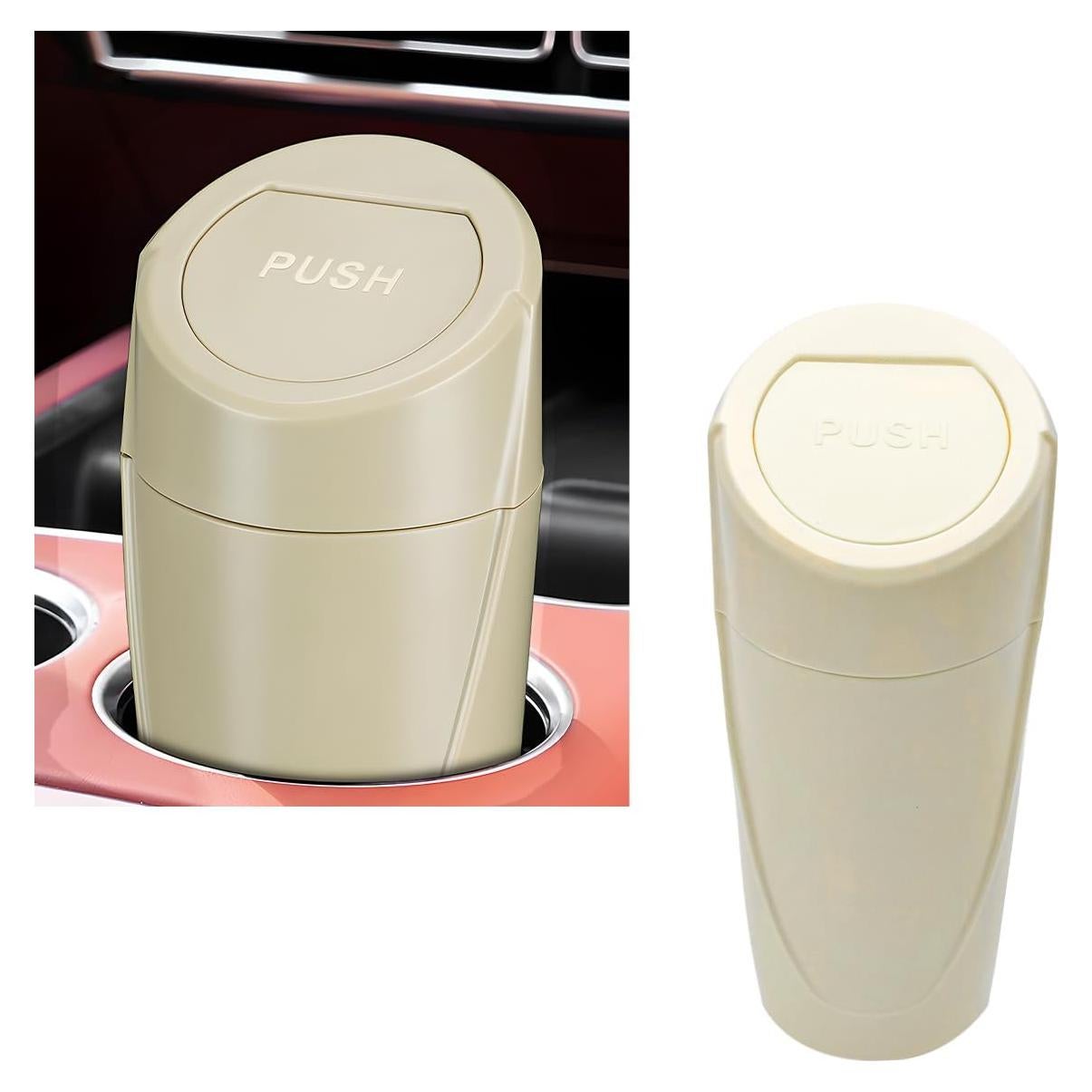 Basurero para Auto SHMZK Beige, Portátil y a Prueba de Fugas