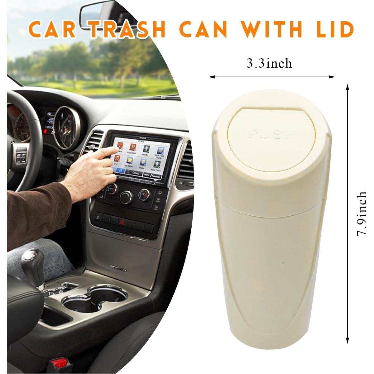 Basurero para Auto SHMZK Beige, Portátil y a Prueba de Fugas