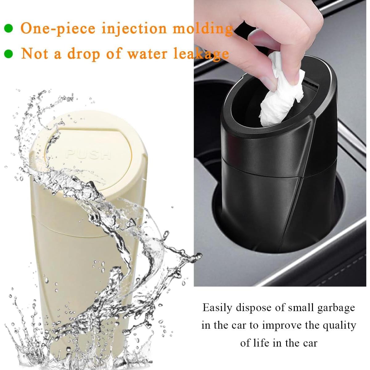 Basurero para Auto SHMZK Beige, Portátil y a Prueba de Fugas