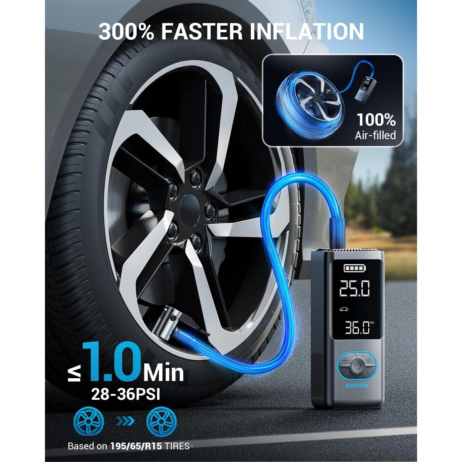 Compresor de Aire Portátil AVAPOW AP18 150 PSI Inalámbrico