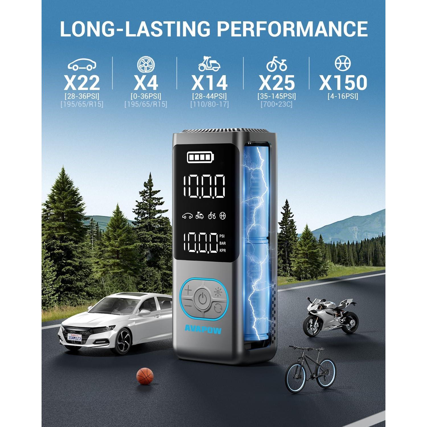 Compresor de Aire Portátil AVAPOW AP18 150 PSI Inalámbrico