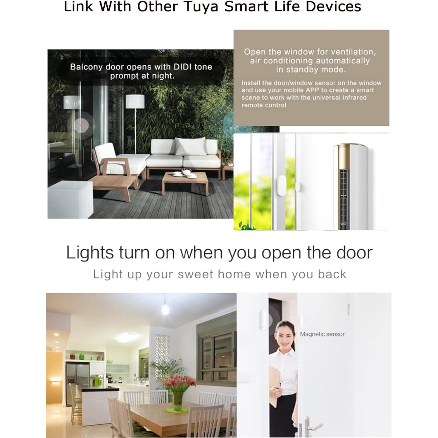 Sensor de Puerta WiFi Gaoducash - Alarma Inalámbrica Inteligente