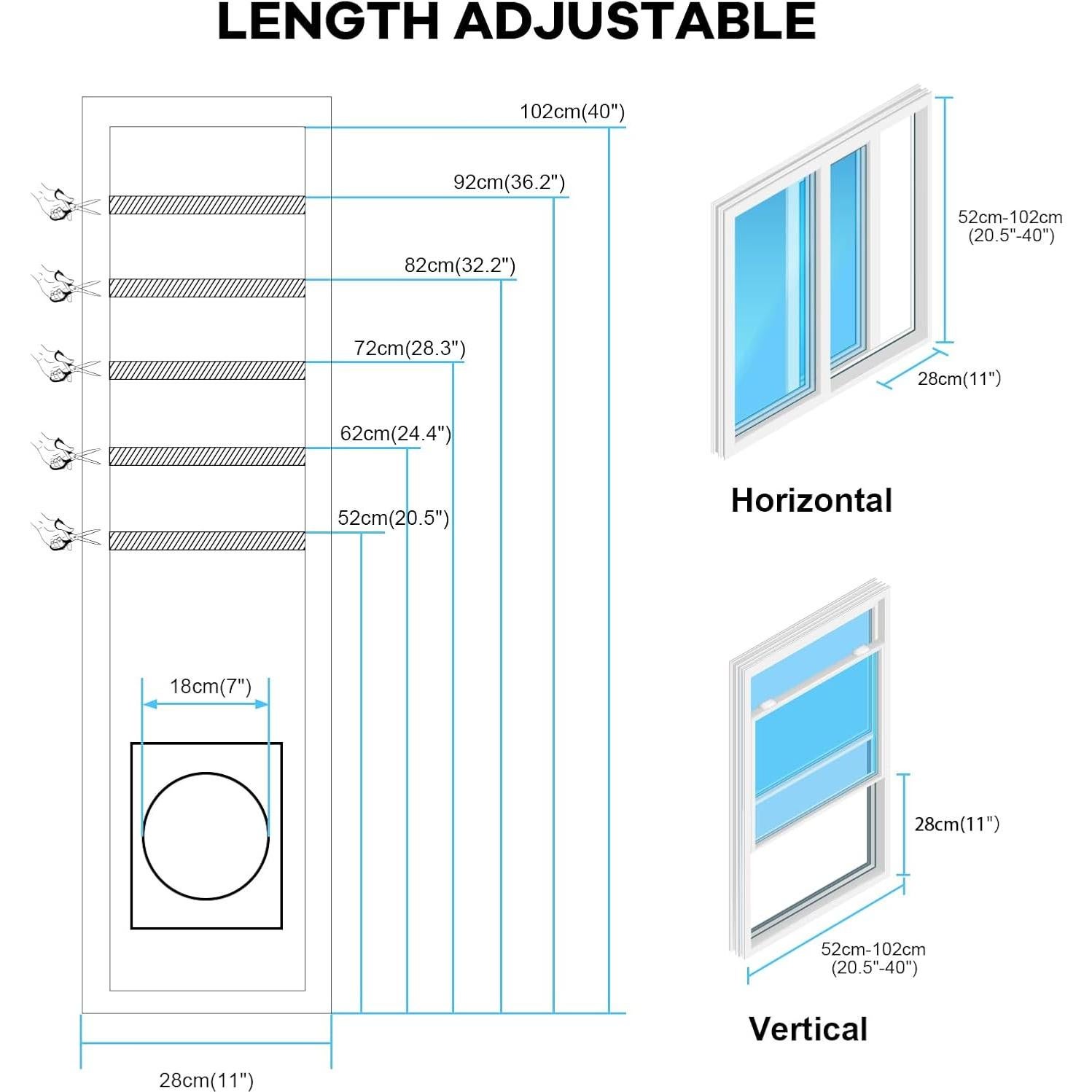 Kit de Ventilación Kifiray para Ventana de Aire Acondicionado 28x102cm