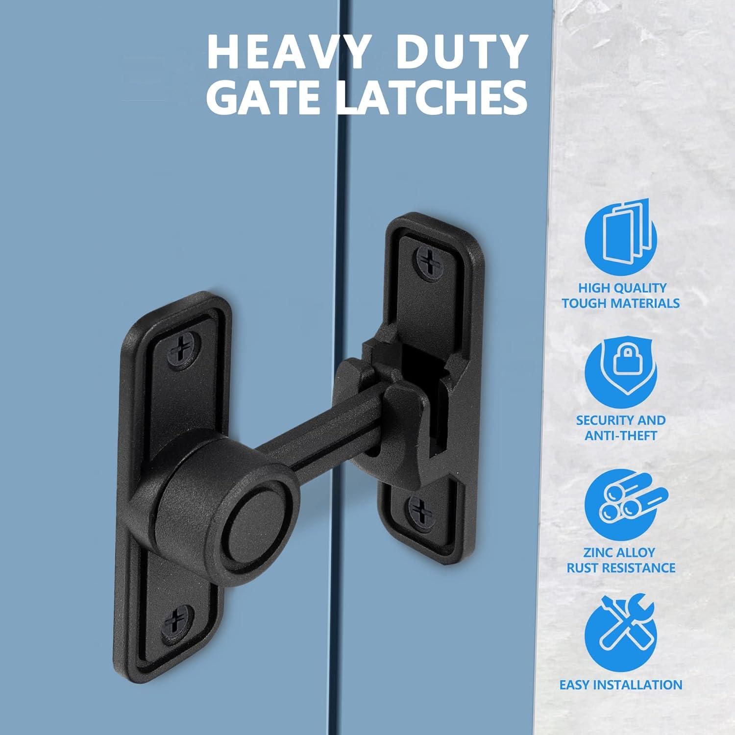 Cerradura de Puerta de Granero Deslizante Kitmose Negra 90/180°
