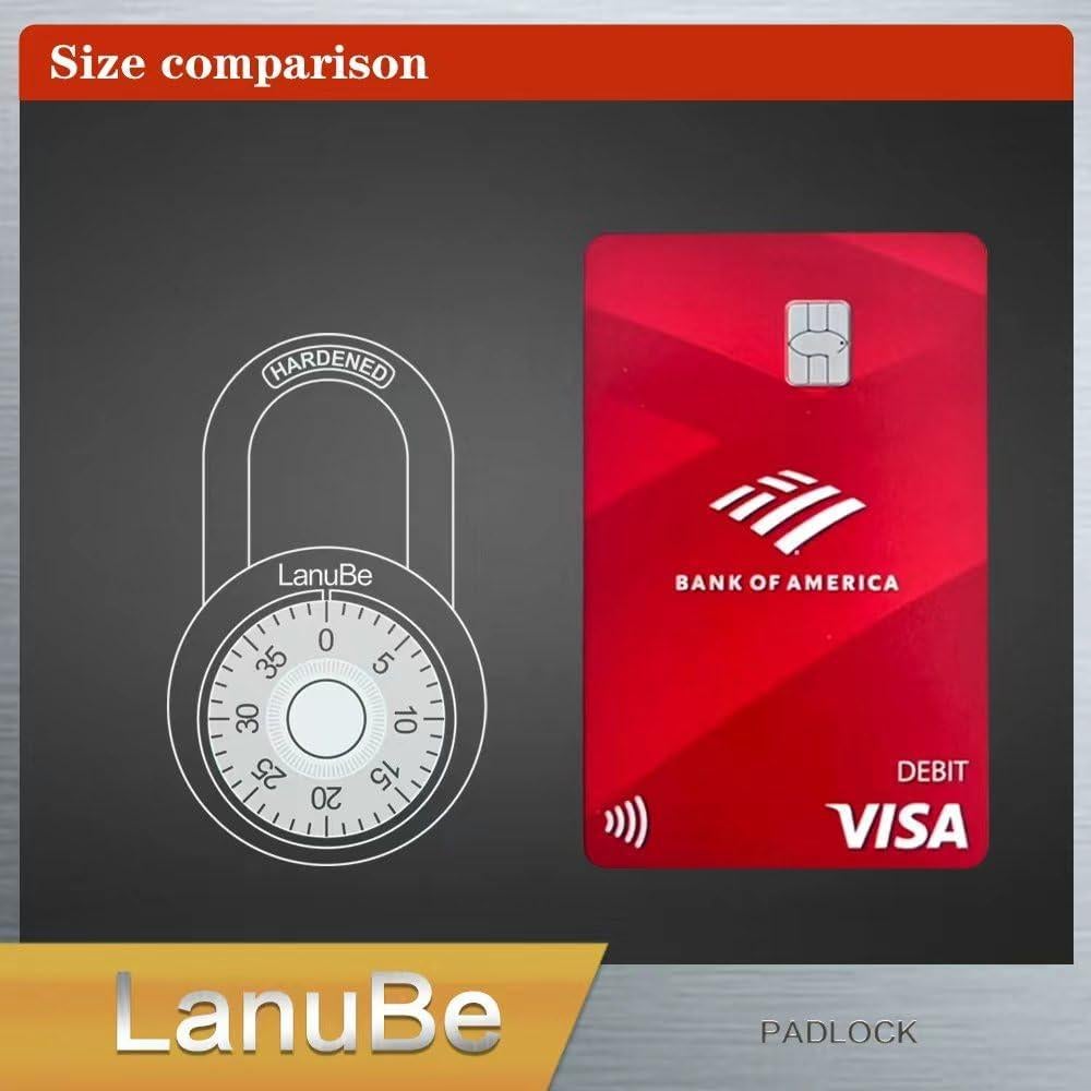 Candado de combinación LanuBe 5 cm negro, 16 unidades