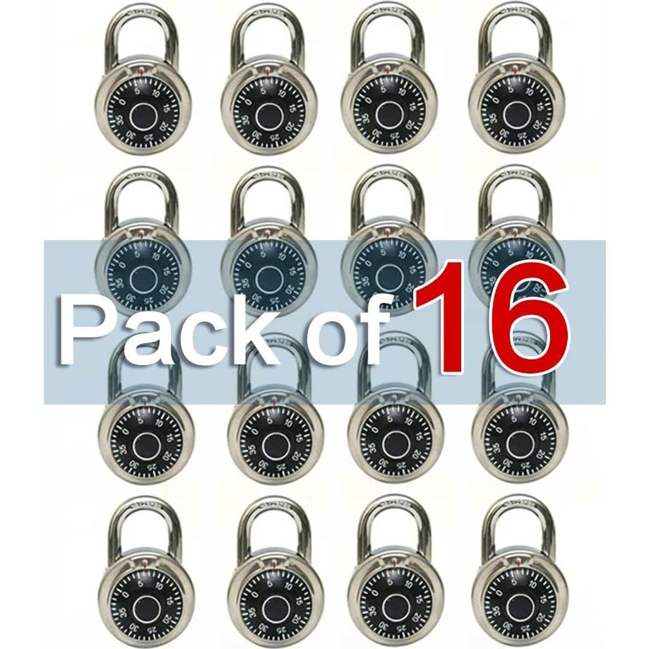 Candado de combinación LanuBe 5 cm negro, 16 unidades