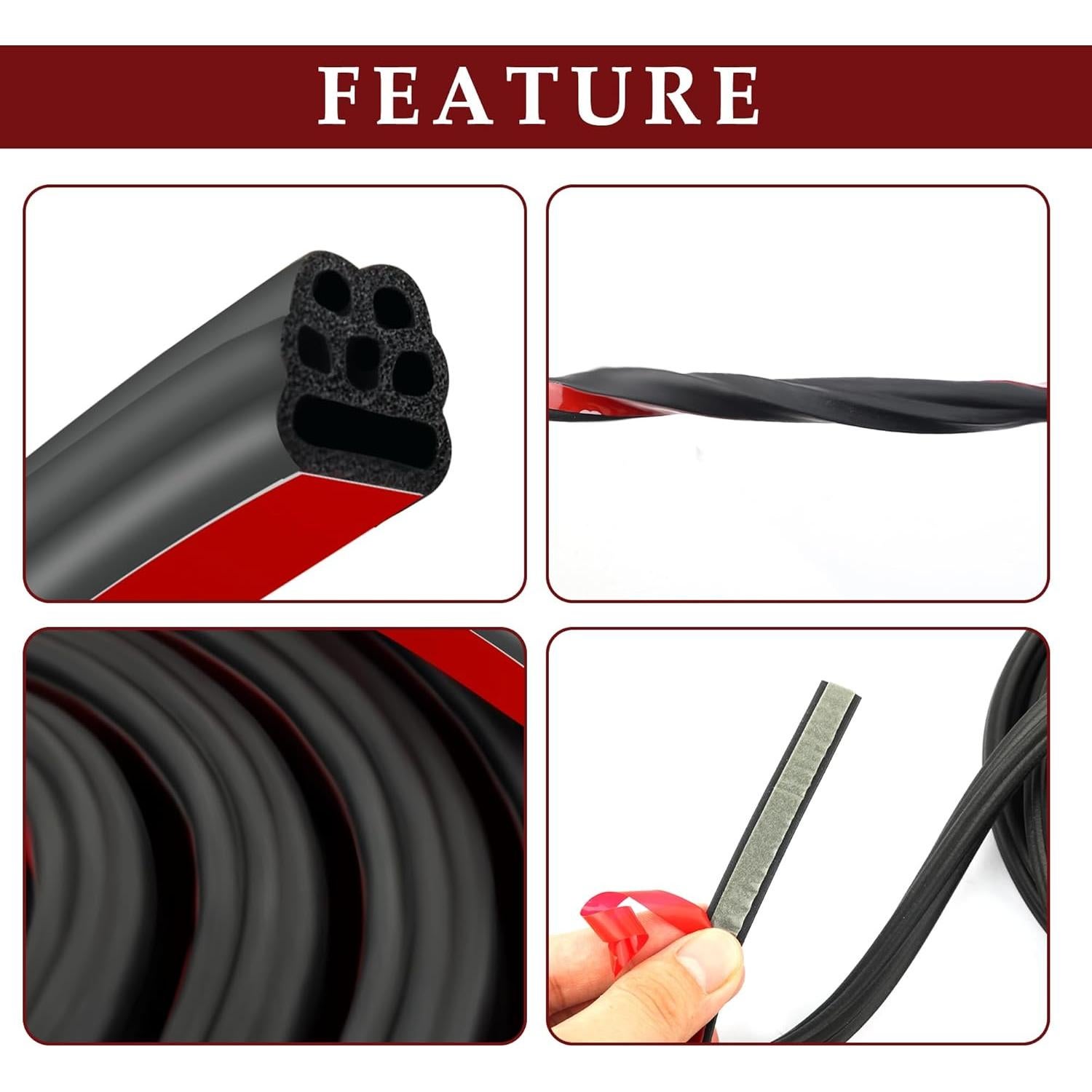 Tira de Sello para Puertas de Automóviles CXCCOI 5.0m Goma EPDM