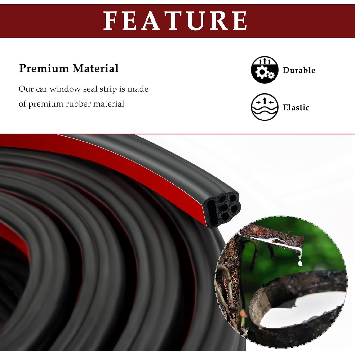 Tira de Sello para Puertas de Automóviles CXCCOI 5.0m Goma EPDM