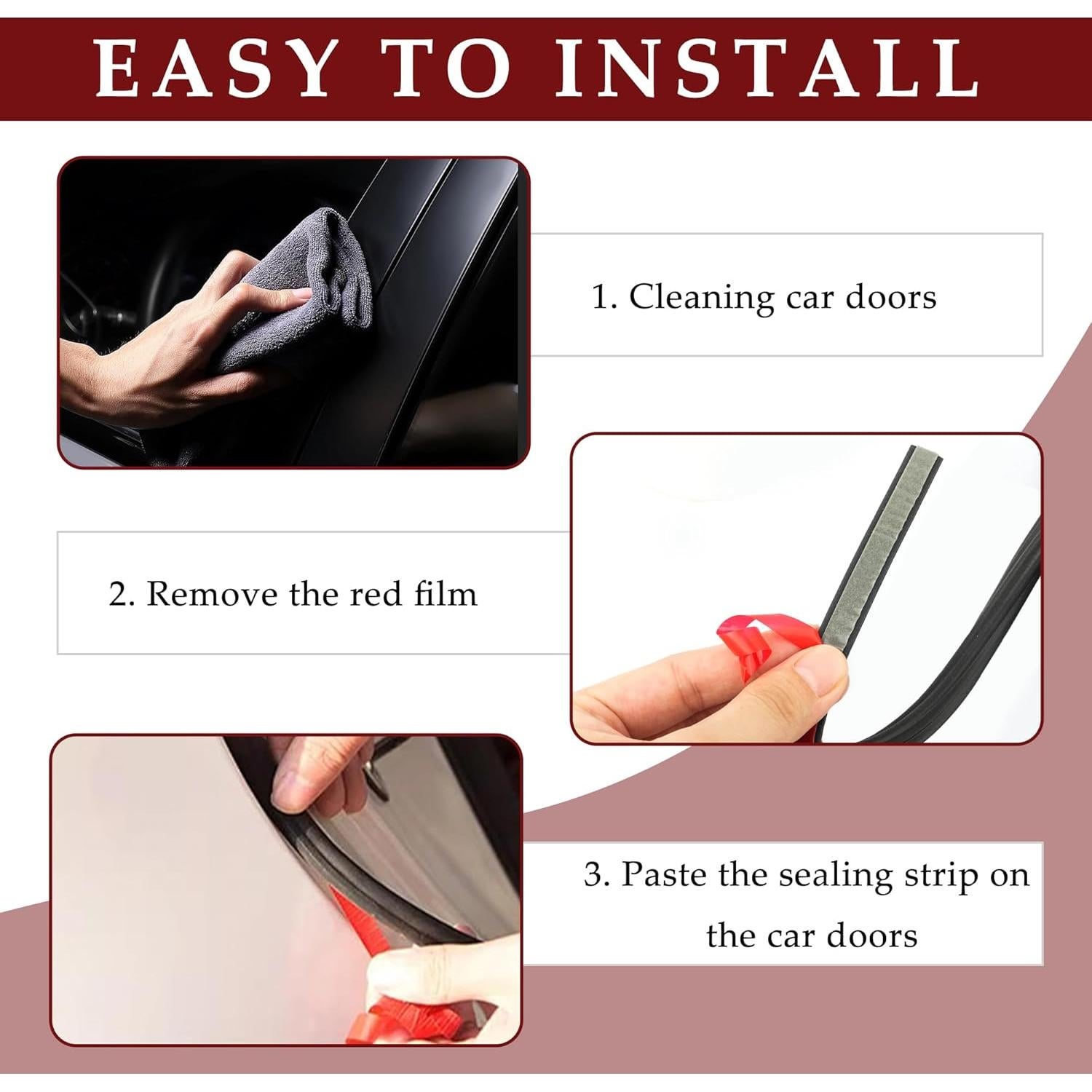 Tira de Sello para Puertas de Automóviles CXCCOI 5.0m Goma EPDM