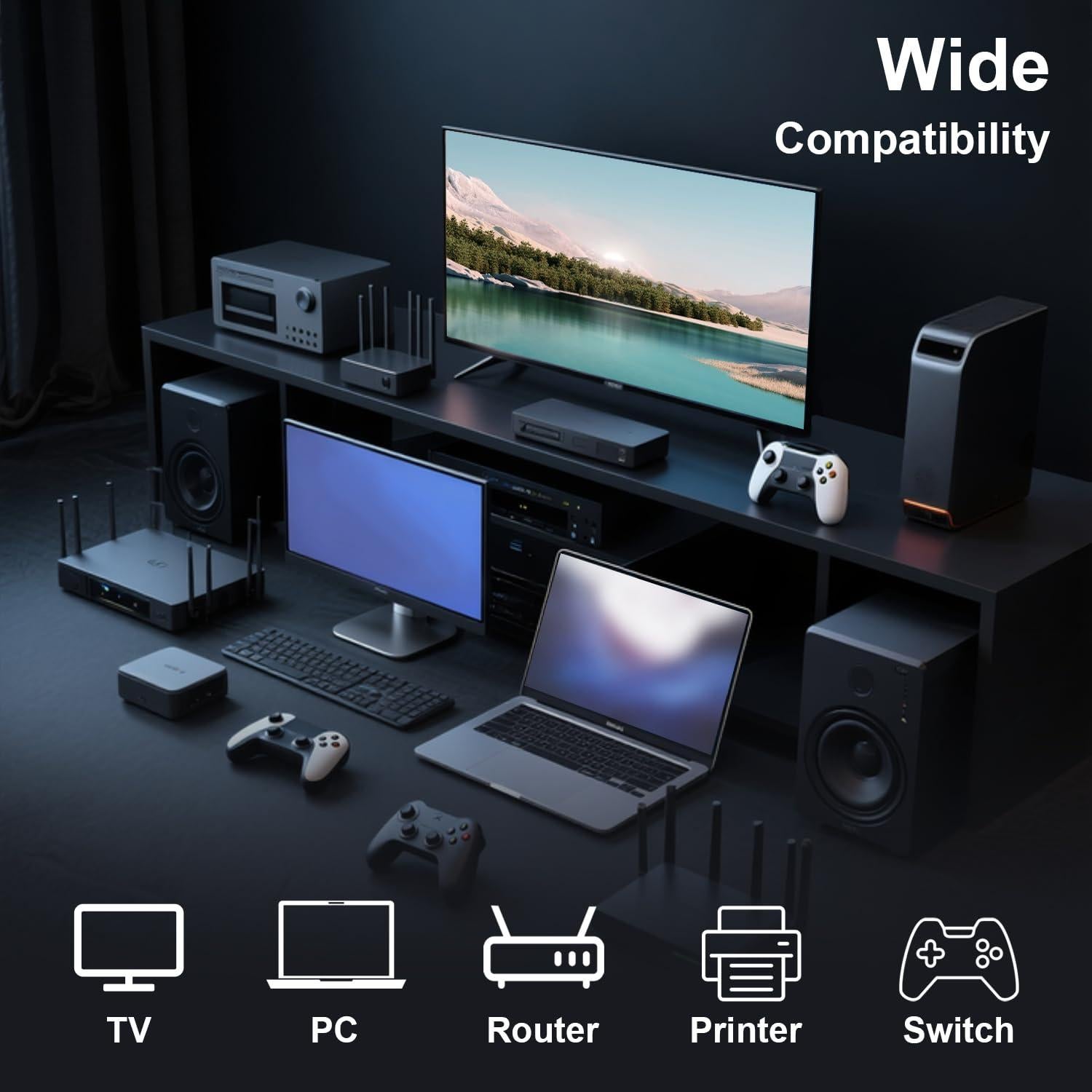 Orbram [UL Listed Ethernet Extender 10Gbps, RJ45 Coupler Adapter for Cat8/Cat7/Cat6a/Cat6/Cat5 Cable, 328ft Long-Distance Connection, Female to Female Coupler, Aluminum Alloy Shell, Space Grey