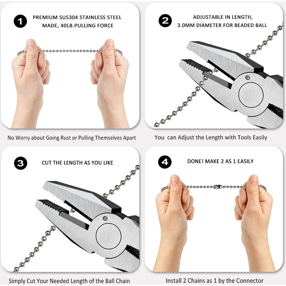 Adornos de cadena de tirón para ventilador de techo Akahttbn 30 cm