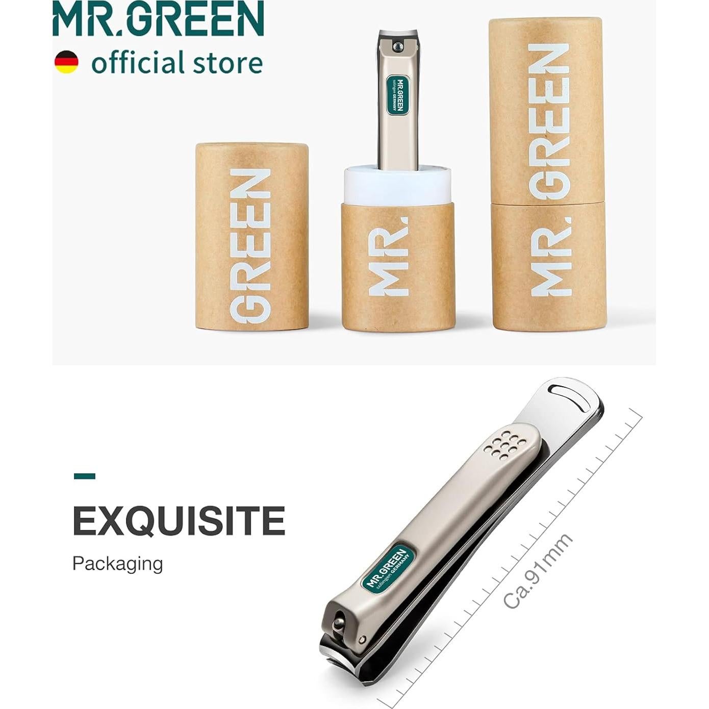 Cortauñas MR.GREEN Acero Inoxidable Grande con Lima de Uñas