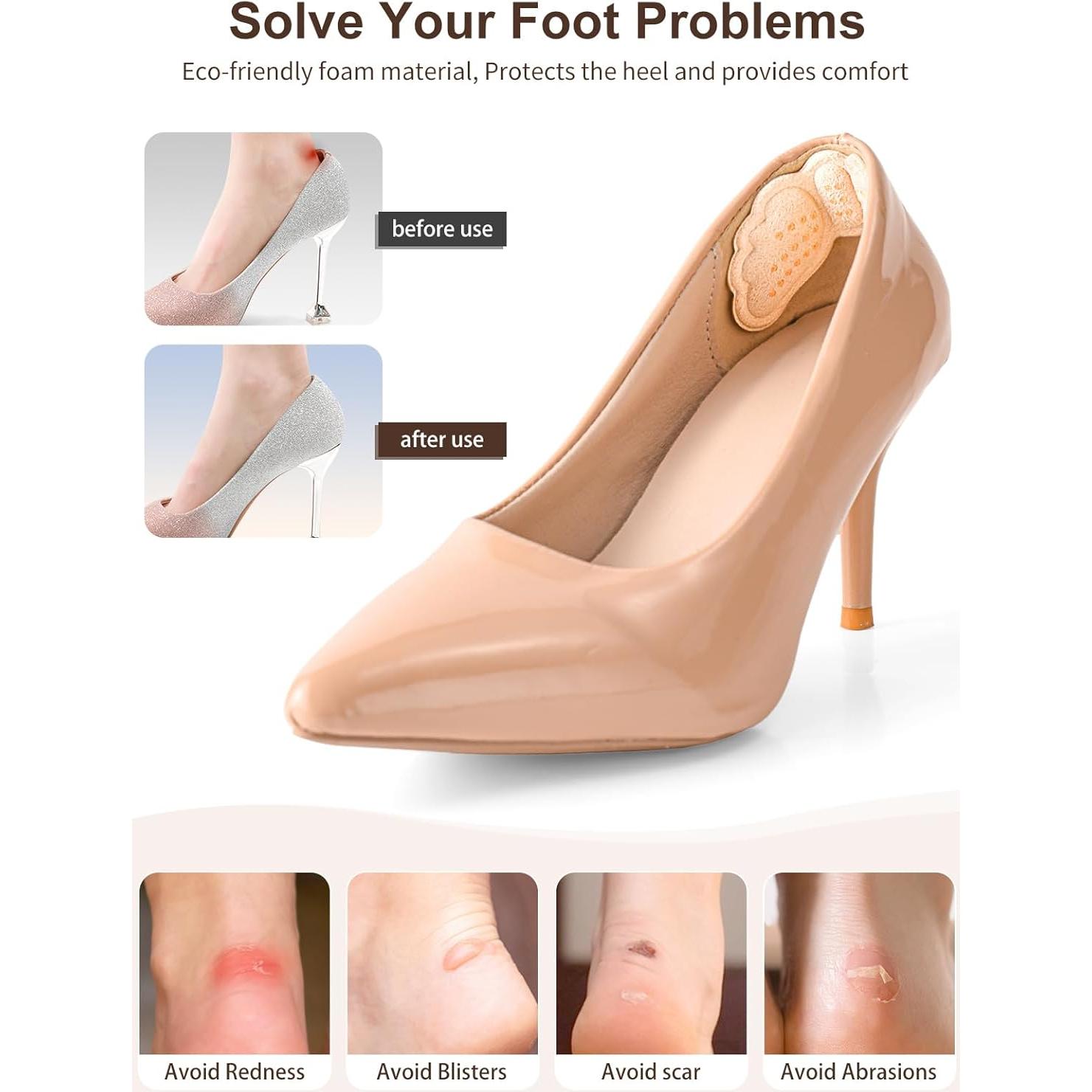 6 Pares Almohadillas para Talones EIRMAT Beige Alivio Dolor