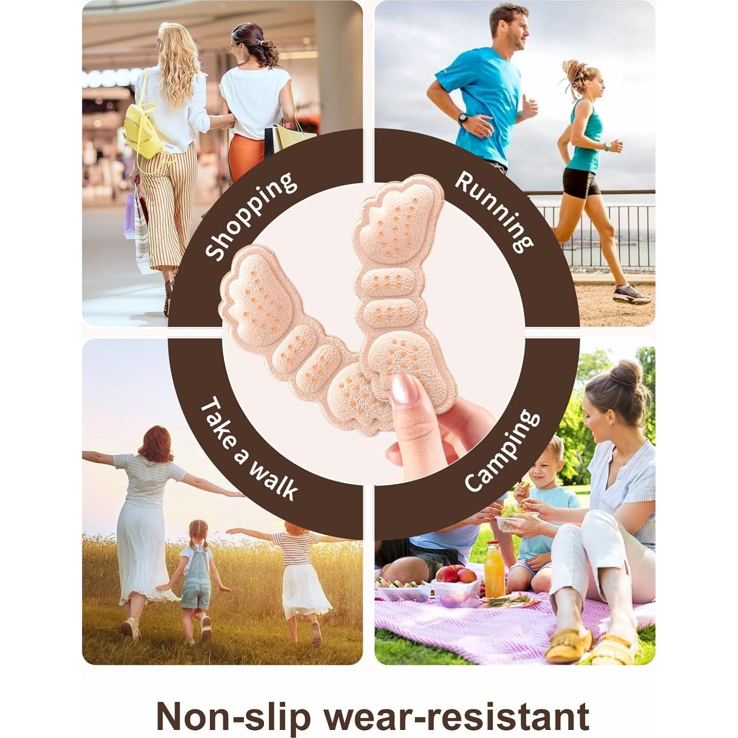 6 Pares Almohadillas para Talones EIRMAT Beige Alivio Dolor