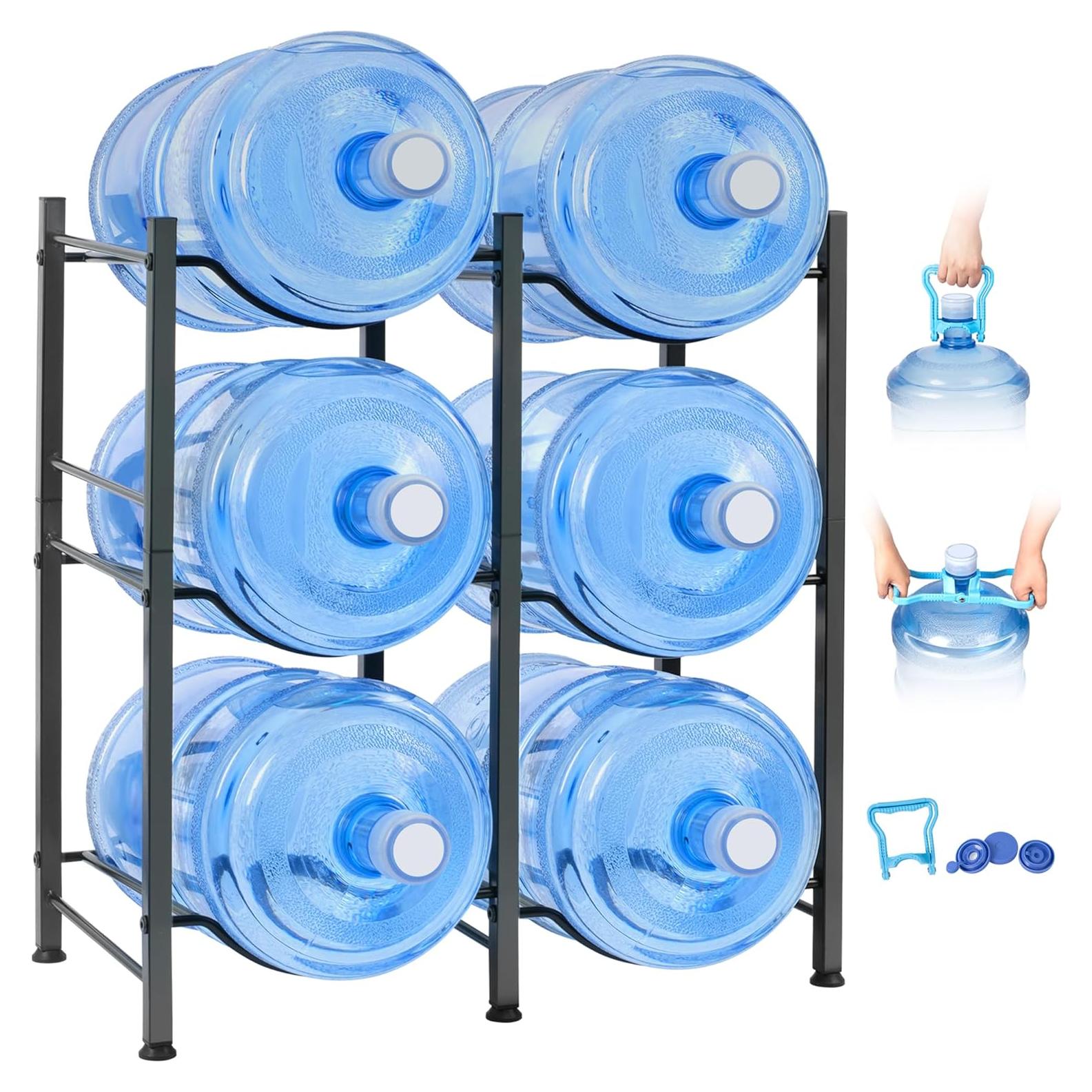 Soporte para Jarras de Agua Klvied 5 Galones 3 Niveles Negro