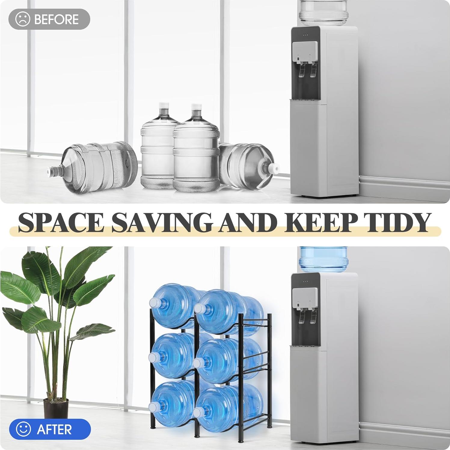 Soporte para Jarras de Agua Klvied 5 Galones 3 Niveles Negro