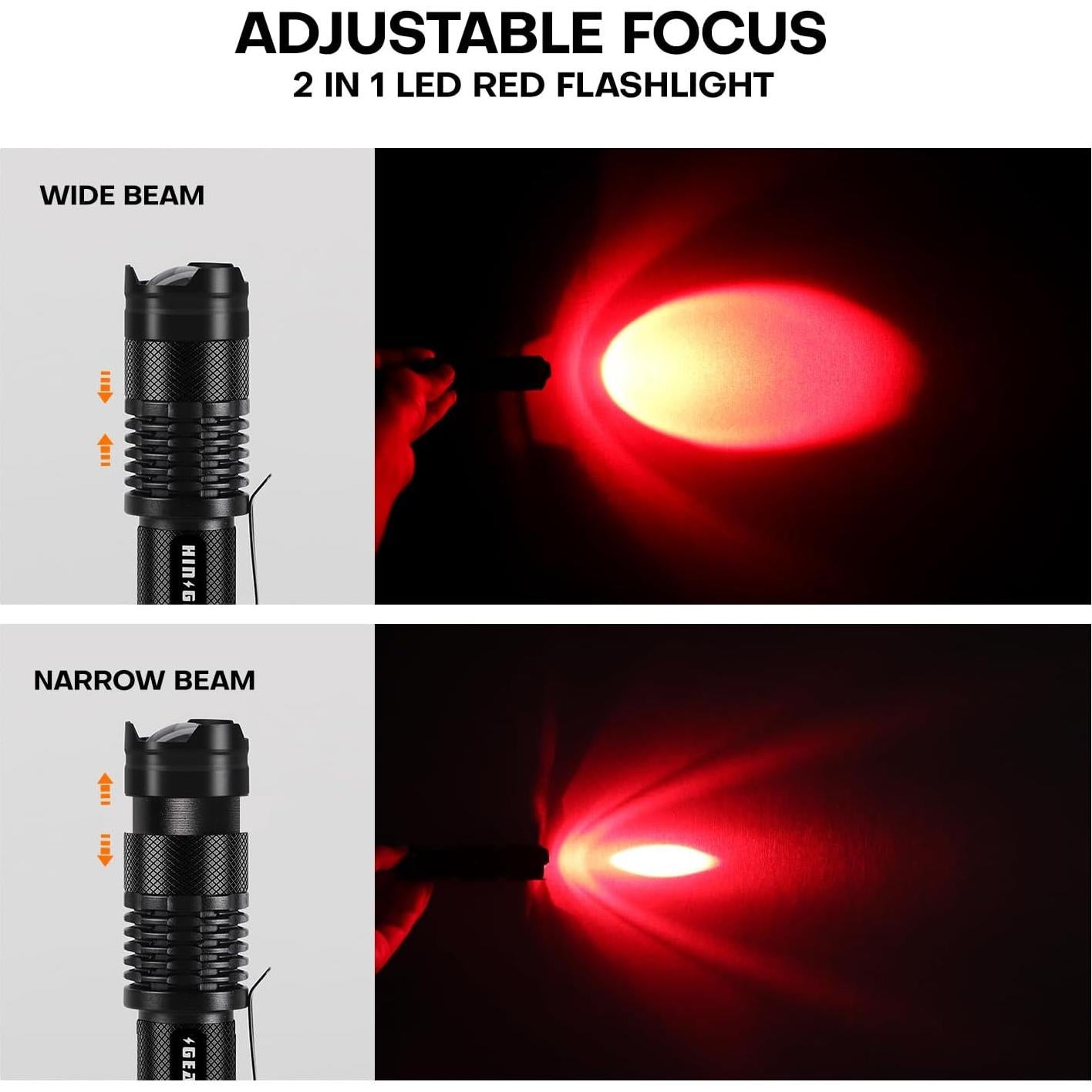 Paquete de 2 Linternas LED Rojas HinsGEAR SK68RD2 para Astronomía