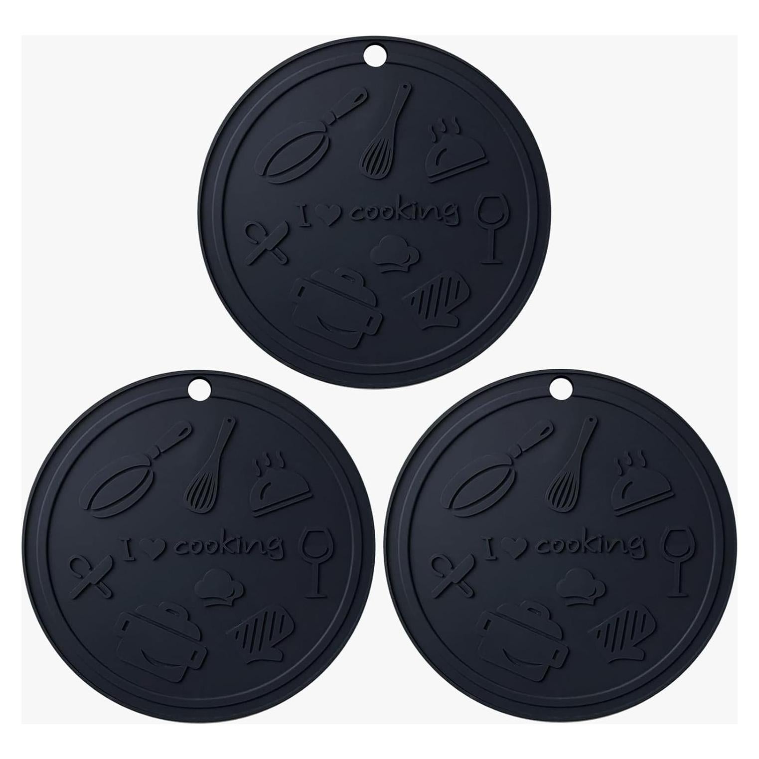 Mats de Silicona Antideslizantes AMNCML - 18 cm, Negro