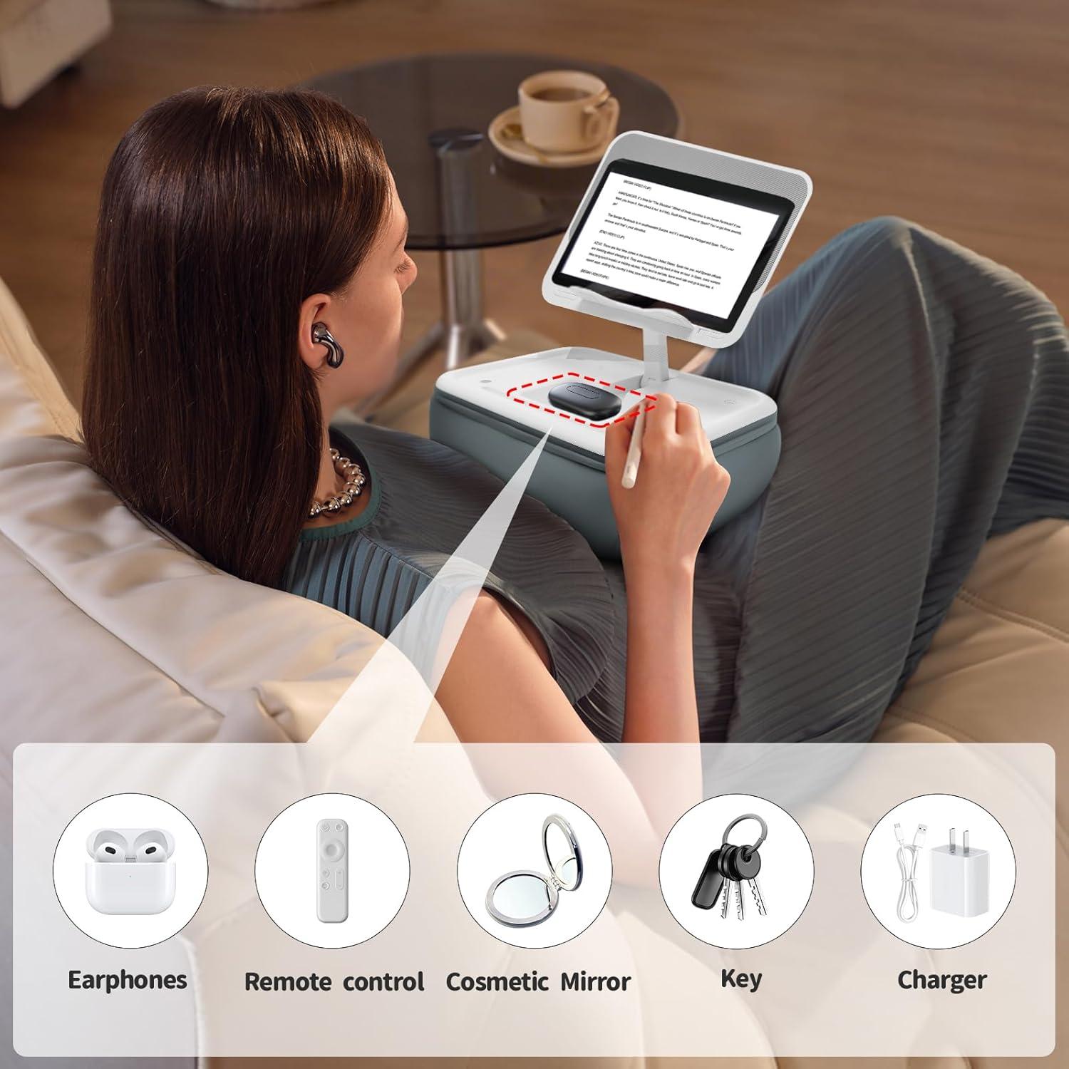 Soporte de Almohada para Kindle CGBE Ajustable Gris 33x24cm