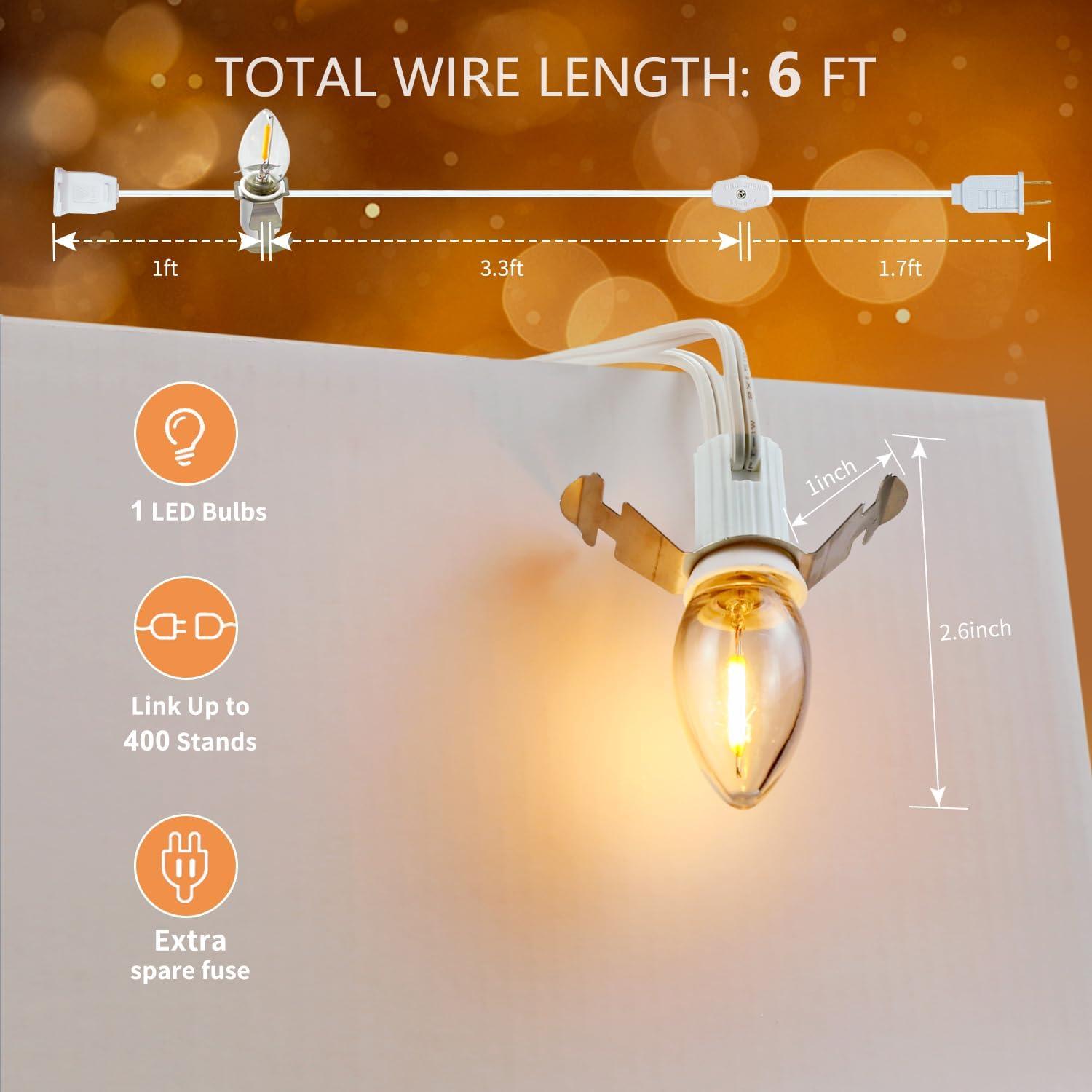 Cordón de Accesorio MYEMITTING 2 Paquetes con 2 Bombillas LED C7