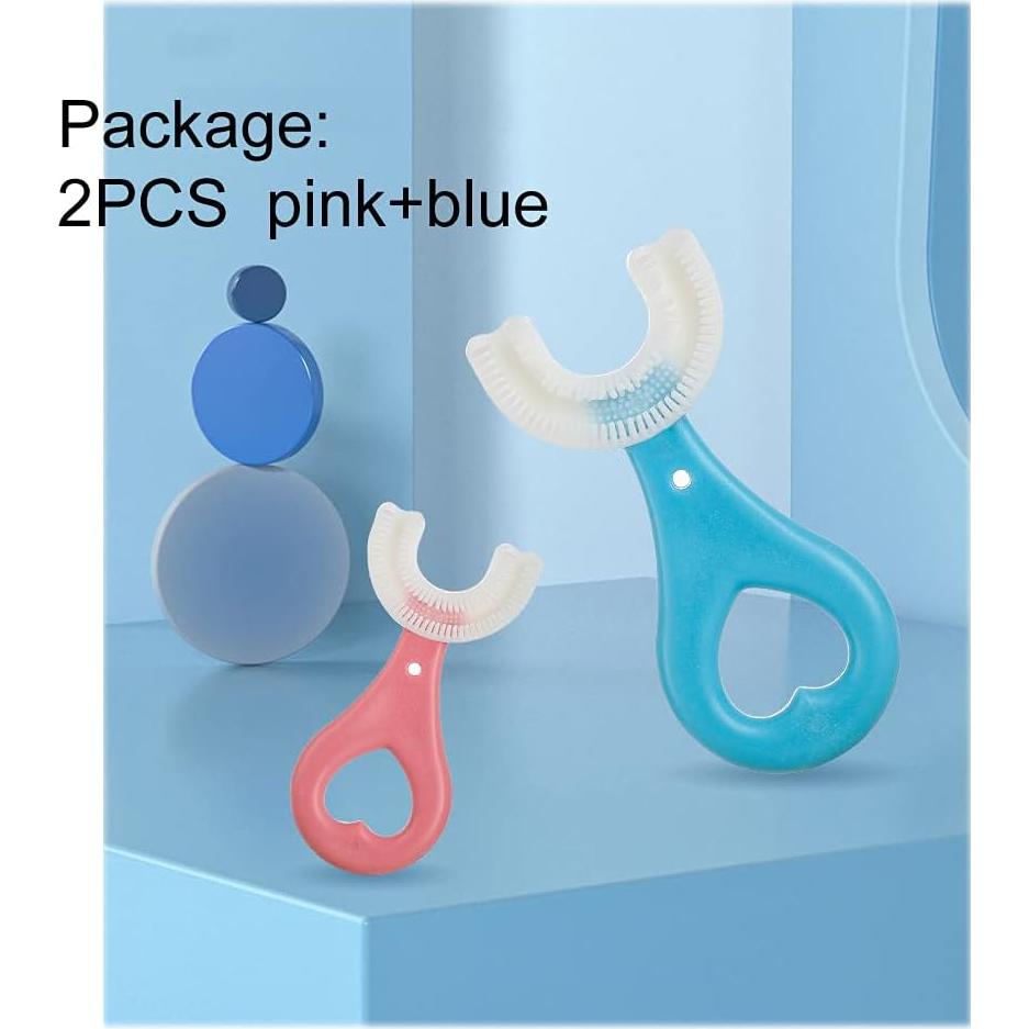 Cepillo de Dientes en Forma de U CLAIOL 2 Pcs Niños Azul