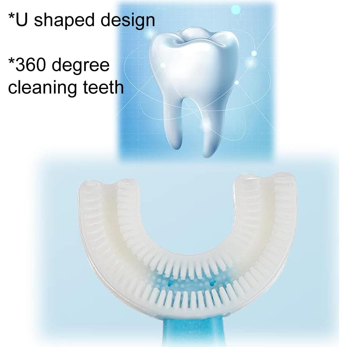 Cepillo de Dientes en Forma de U CLAIOL 2 Pcs Niños Azul