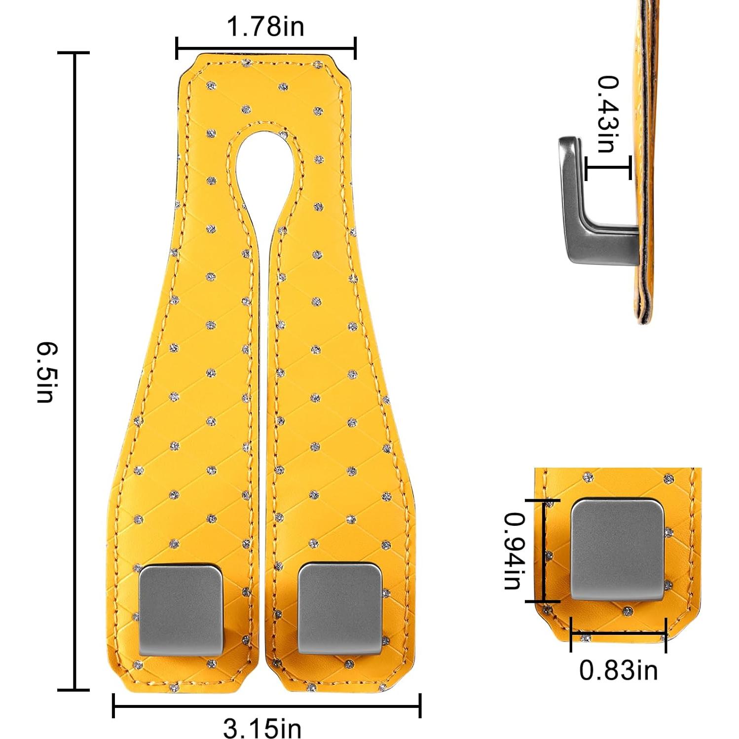 Ganchos para Reposacabezas de Coche Rirether - 2 Unidades de Cuero Acolchado Naranja