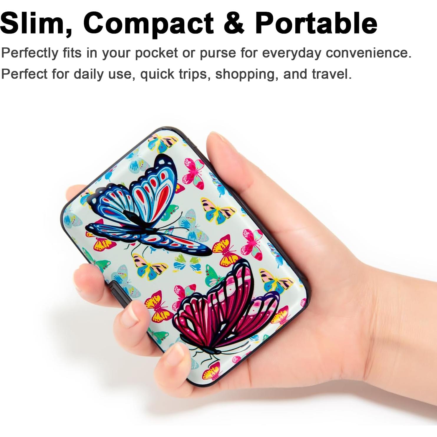 Billetera RFID Compacta Kaabao para Tarjetas - Diseño Mariposa